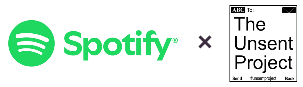Spotify x The Unsent Project logos